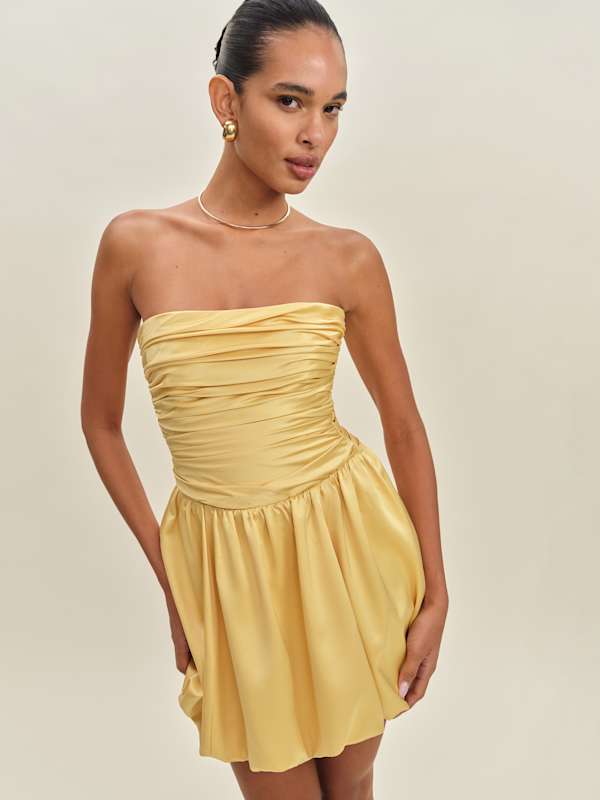 Clea Satin Dress - Sunshine